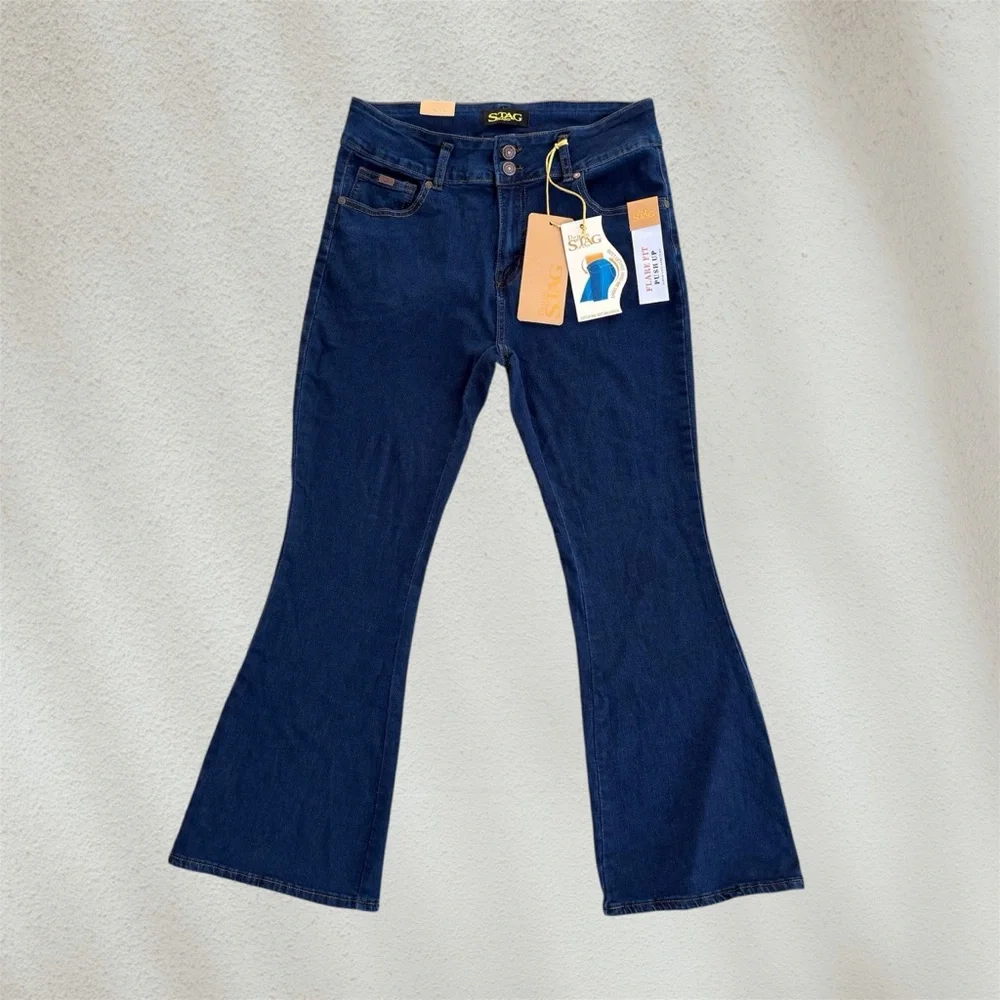 Stag Flare Fit Push Up Super Soft High Rise Stretch Jeans ~ Juniors Tall 30/15 - Picture 1 of 8